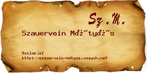 Szauervein Mátyás névjegykártya
